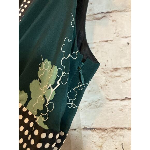 Anthropologie Corey Lynn Calter Silk Dress Women 8 Light Sage Green Mixed Prints - Picture 16 of 16